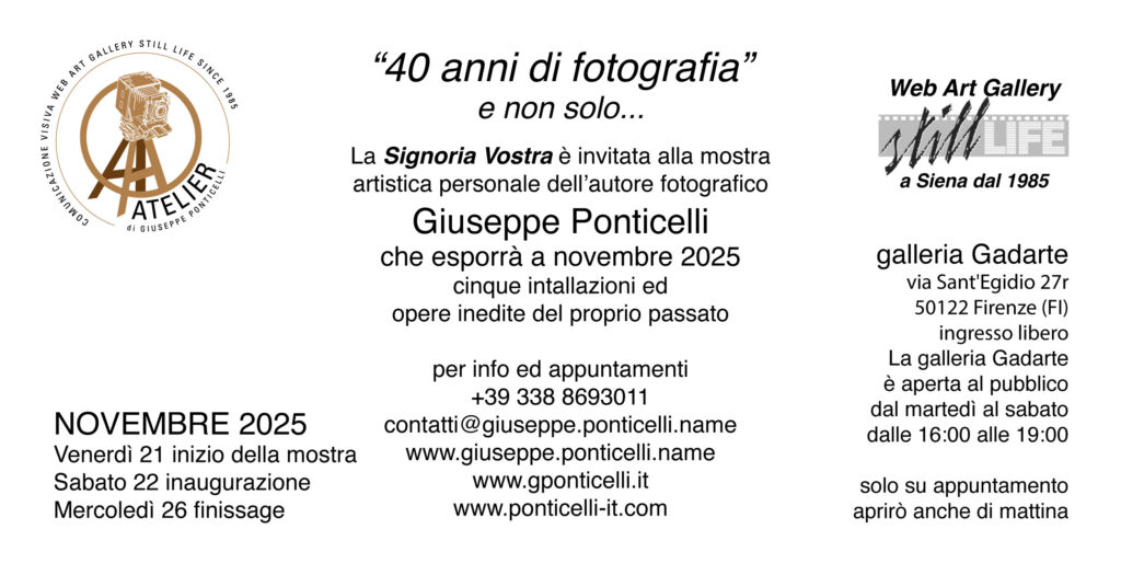 invito mostra "40 anni di fotografia"